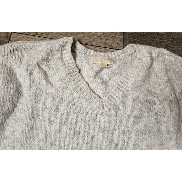 2 for $20 Michael Michael Kors Sweater Knitted Grey V Neck Size L - Picture 5 of 7
